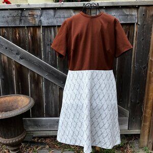 Brown MOD Dress Brown and Silver